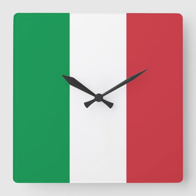 Reloj Cuadrado Italian Flag (Italy) (Anverso)