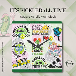 Reloj Cuadrado It's Pickleball Time Square Wall Clock
