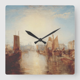 Reloj Cuadrado J.M.W. Turner: Puerto de Dieppe Arte Romántico Ref