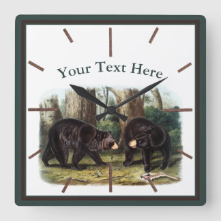 Reloj Cuadrado J.W. Audubon - Ursus Americanus (Black Bear)