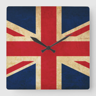 Reloj Cuadrado Jack de la Unión de Bandera del Reino Unido