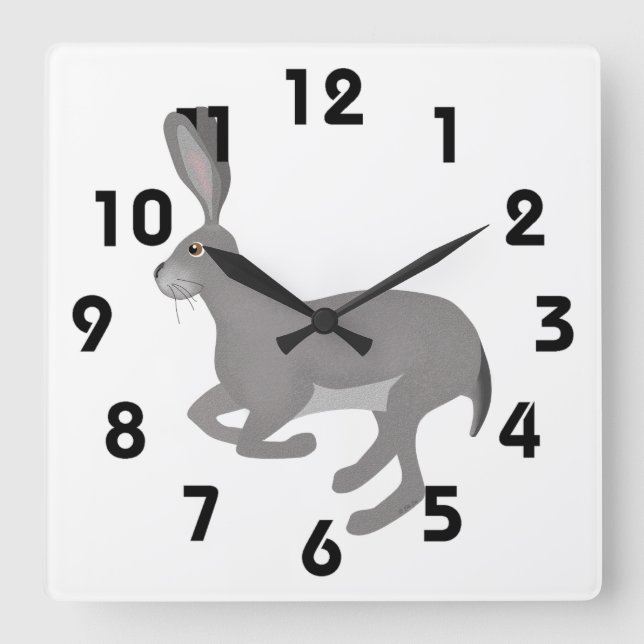 Reloj Cuadrado Jack Rabbit Wall Clock (Anverso)
