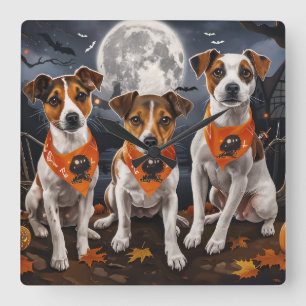 Reloj Cuadrado Jack Russell Halloween Spooky