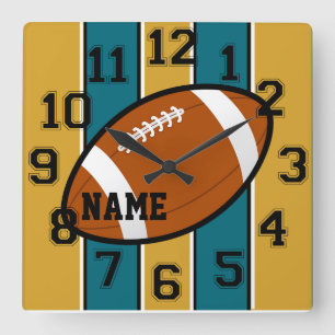 Reloj Cuadrado Jacksonville Colors Football Wall Clock