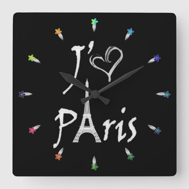 Reloj Cuadrado j'aime Paris (Anverso)