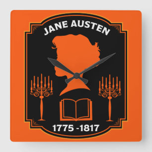 Reloj Cuadrado Jane Austen English Novelist