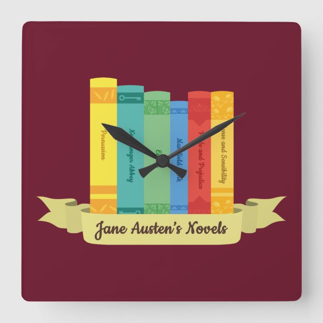 Reloj Cuadrado Jane Austen's Novels III (Anverso)
