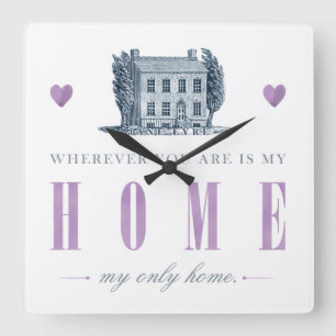 Reloj Cuadrado Jane Eyre - Mi único hogar - Casa