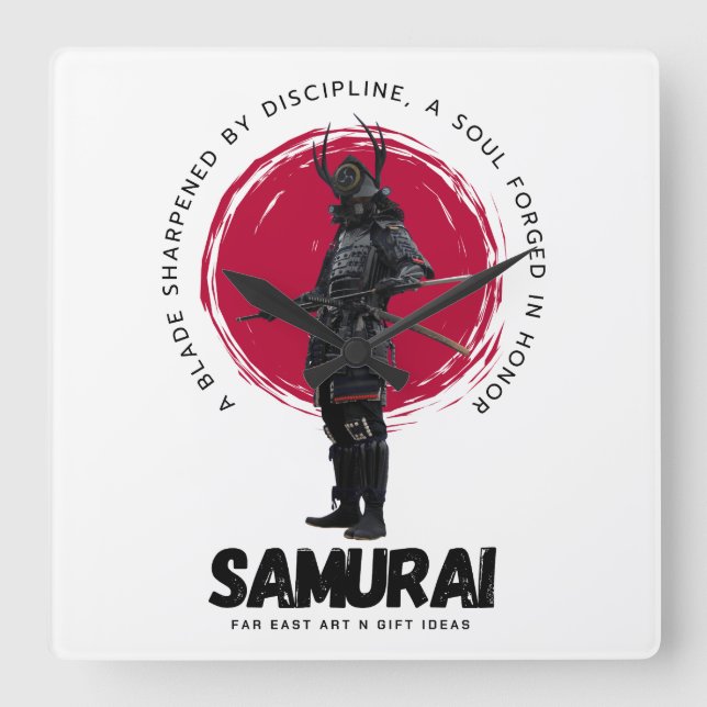Reloj Cuadrado Japanese Samarai Wall Clock  (Anverso)