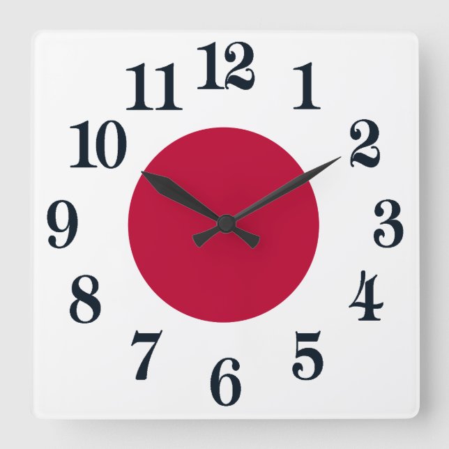 Reloj Cuadrado Japón - Bandera japonesa - Hinomaru (Anverso)