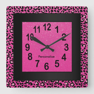 Reloj Cuadrado Jaquar Animal Print with Hot Pink and Black