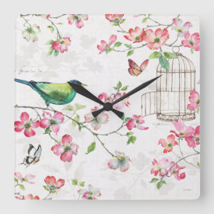 Reloj Cuadrado Jardín de madera