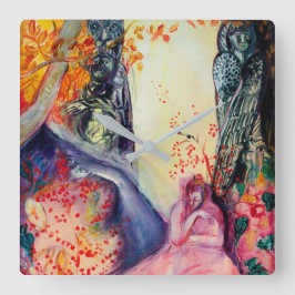 Reloj Cuadrado Jardín DE ORO del zen del SUEÑO/de la meditación