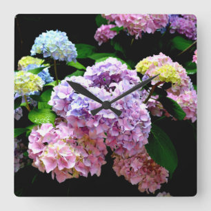 Reloj Cuadrado Jardín Hydrangea