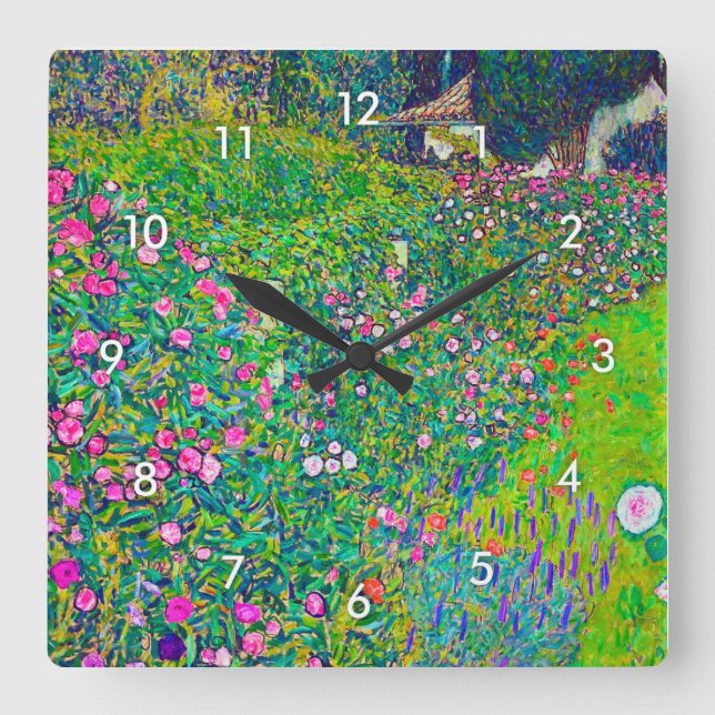 Reloj Cuadrado Jardín Italiano, Gustav Klimt (Anverso)