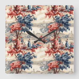 Reloj Cuadrado Jardín Toile Americana 