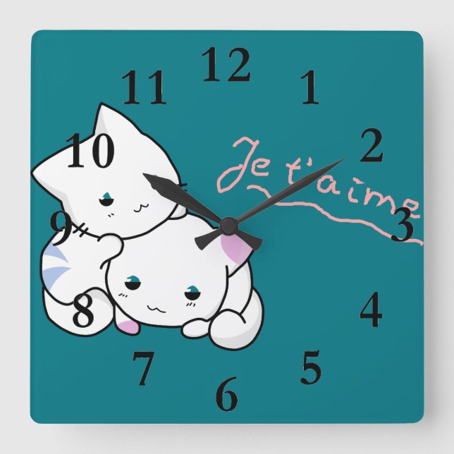 Reloj Cuadrado Je t'aime (Anverso)