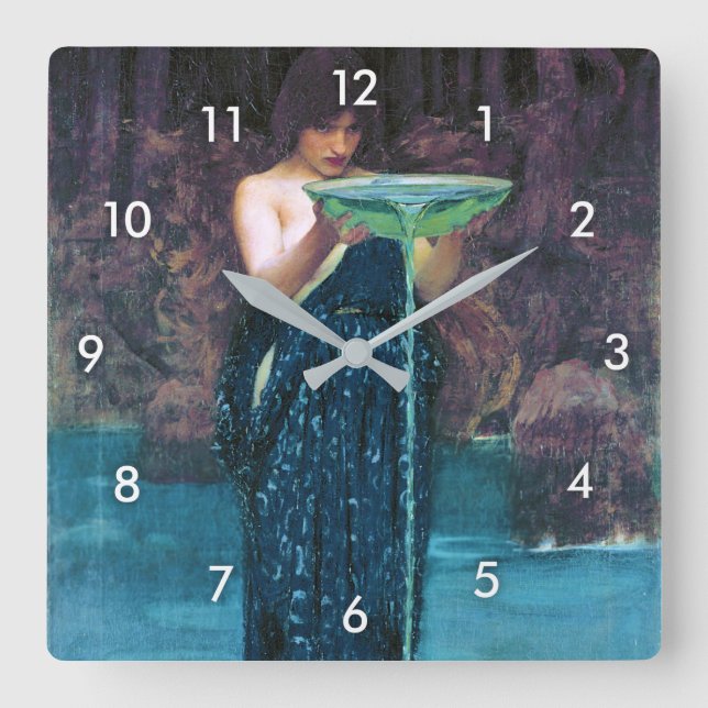 Reloj Cuadrado Jealous Circe, John William Waterhouse (Anverso)