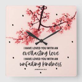 Reloj Cuadrado Jeremías 31:3 Te He Querido Biblia Verse