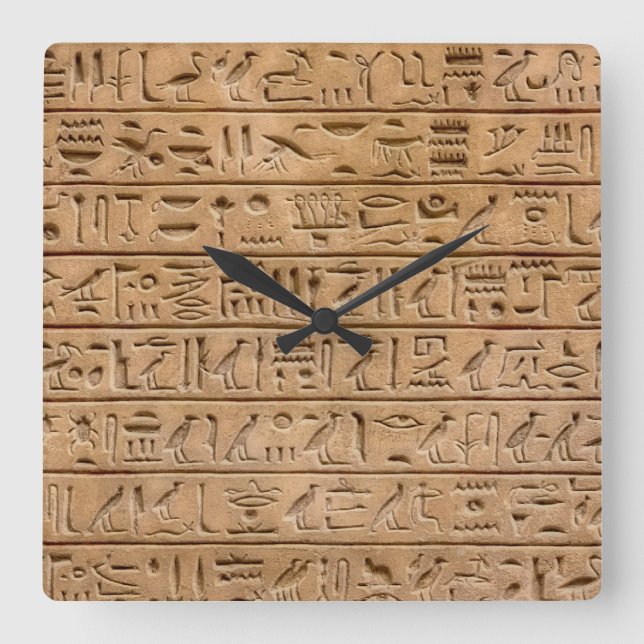 Reloj Cuadrado Jeroglíficos de Egipto (Anverso)