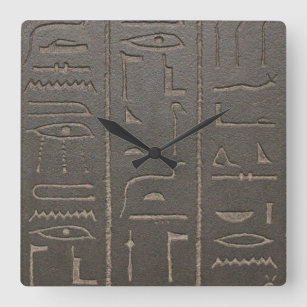 Reloj Cuadrado Jeroglifos egipcios Antiguos Egipto escribiendo sí