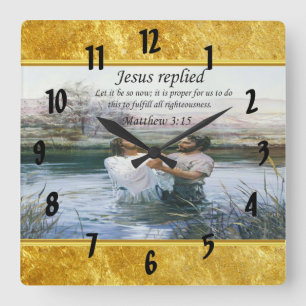 Reloj Cuadrado Jesus Christ Baptism image two