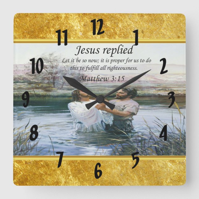 Reloj Cuadrado Jesus Christ Baptism image two (Anverso)