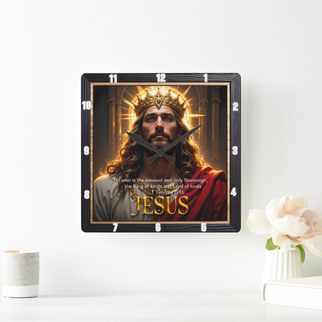 Reloj Cuadrado Jesus King Crown Sovereign Majesty Robe (Hogar)