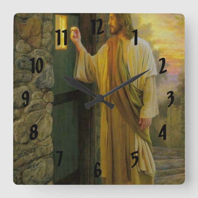 Reloj Cuadrado Jesús llamó a tu puerta 6a (Anverso)