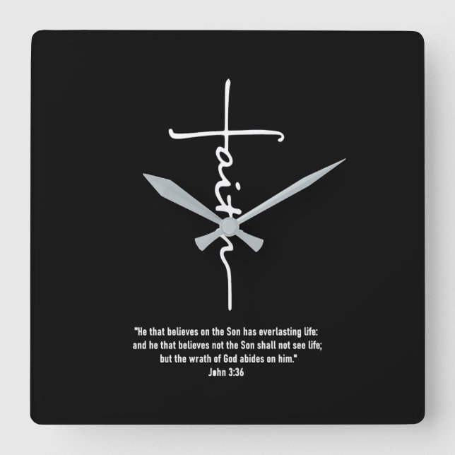 Reloj Cuadrado Jesus Love | Faith Cross Christian Jesus Faith God (Anverso)