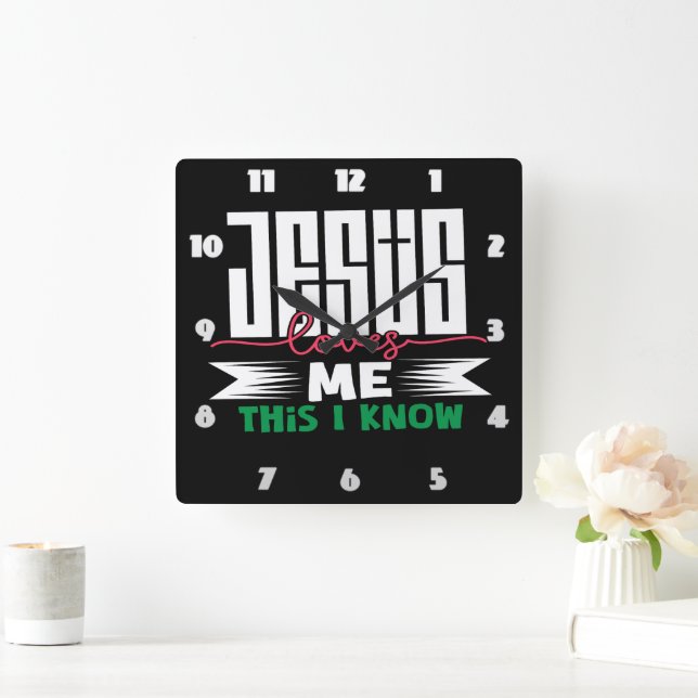 Reloj Cuadrado Jesús Me Ama Esto Que Sé (Hogar)