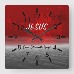 Reloj Cuadrado Jesús, nuestra esperanza eterna