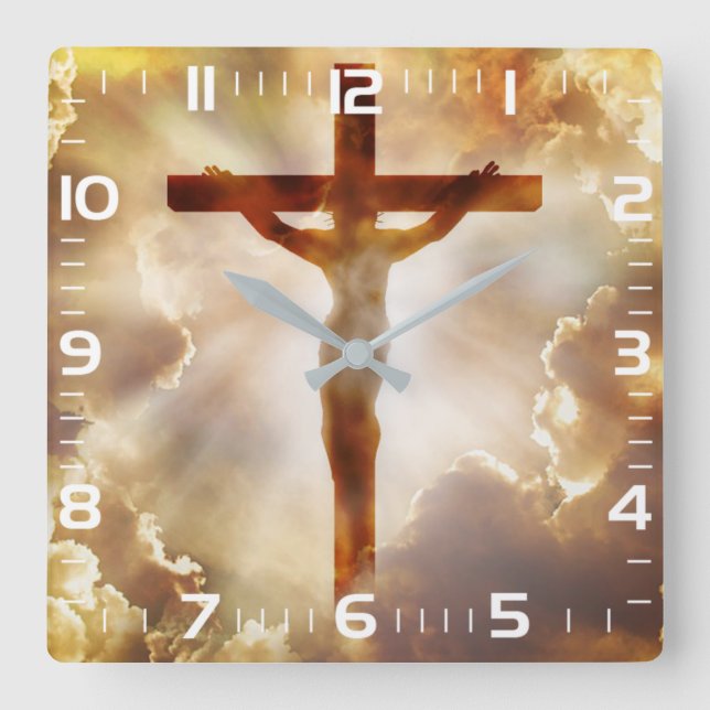 Reloj Cuadrado Jesus on the cross (Anverso)