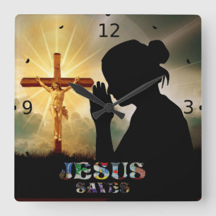 RELOJ CUADRADO JESUS SAVES