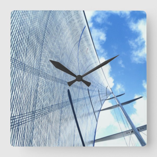 Reloj Cuadrado Jib Sail y Mast Picture (Anverso)
