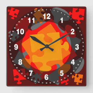 Reloj Cuadrado Jigsaw Jumble