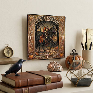 Reloj Cuadrado Jinete sin Cabeza Sleepy Hollow Dorado Floral Orna