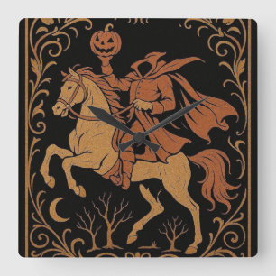 Reloj Cuadrado Jinete sin cabeza Sleepy Hollow Jack Vintage Negro