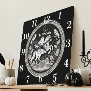 Reloj Cuadrado Jinete sin Cabeza Sleepy Hollow Jacks Monocromo