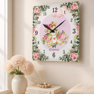 Reloj Cuadrado Jirafa bebé   Decoración de guardería   Personaliz