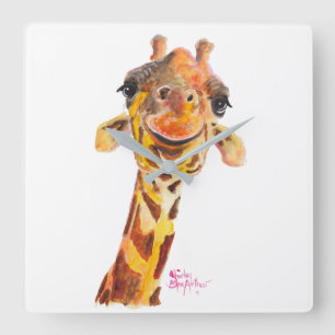 Reloj Cuadrado Jirafa Nosey "Jo" por Shirley MacArthur