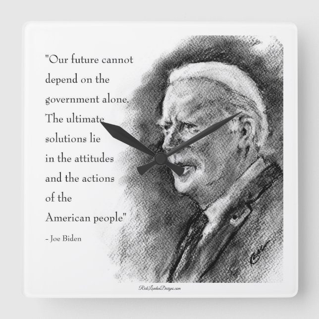 Reloj Cuadrado Joe Biden y presupuesto (Anverso)