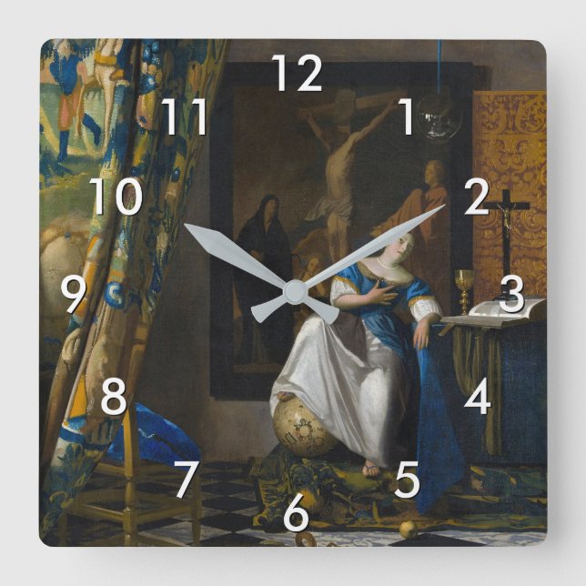 Reloj Cuadrado Johannes Vermeer - Alegoría de la fe (Anverso)