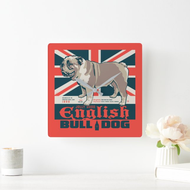 Reloj Cuadrado Jolly Good English Bulldog (Hogar)