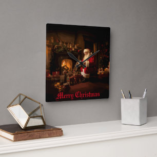 Reloj Cuadrado Jolly Old Saint Nick