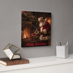 Reloj Cuadrado Jolly Old Saint Nick