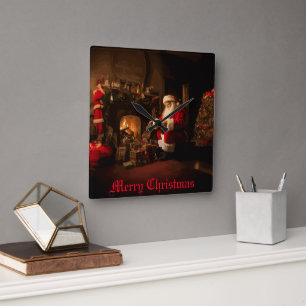 Reloj Cuadrado Jolly Old Saint Nick