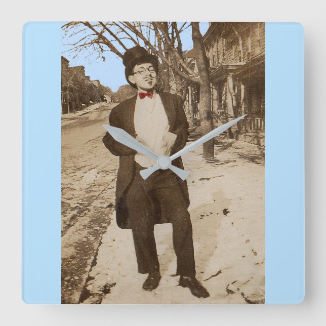 Reloj Cuadrado Joven con clase vernácula de los años 20 (Anverso)