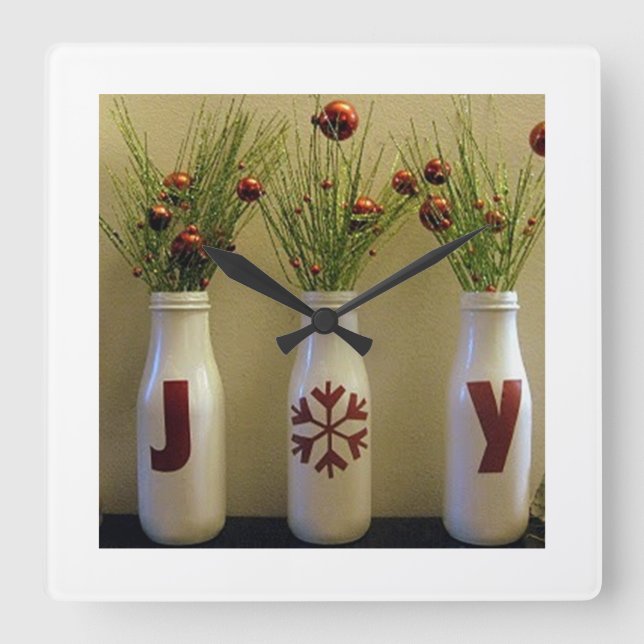 RELOJ CUADRADO "JOY JOY JOY" CHRISTMAS CLOCK (Anverso)