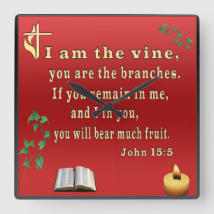 Reloj Cuadrado Juan 15:5 